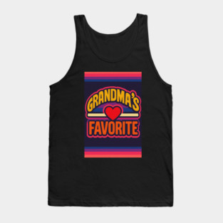 Grandmas Favorite Cute Rainbow Retro Heart Grandchild Tank Top