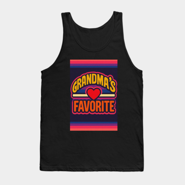 Grandmas Favorite Cute Rainbow Retro Heart Grandchild Tank Top by logiamerch