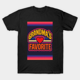Grandmas Favorite Cute Rainbow Retro Heart Grandchild T-Shirt