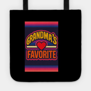 Grandmas Favorite Cute Rainbow Retro Heart Grandchild Tote