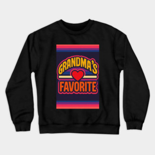 Grandmas Favorite Cute Rainbow Retro Heart Grandchild Crewneck Sweatshirt