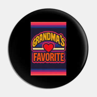 Grandmas Favorite Cute Rainbow Retro Heart Grandchild Pin