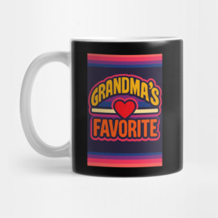 Grandmas Favorite Cute Rainbow Retro Heart Grandchild Mug