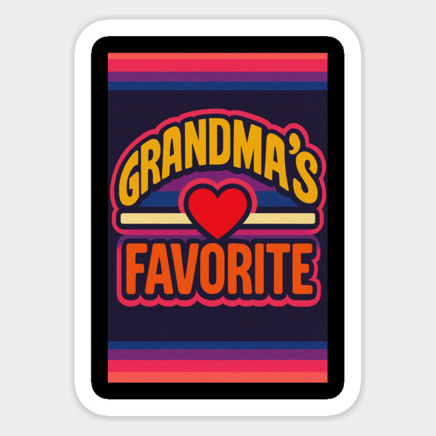 Grandmas Favorite Cute Rainbow Retro Heart Grandchild Sticker by logiamerch