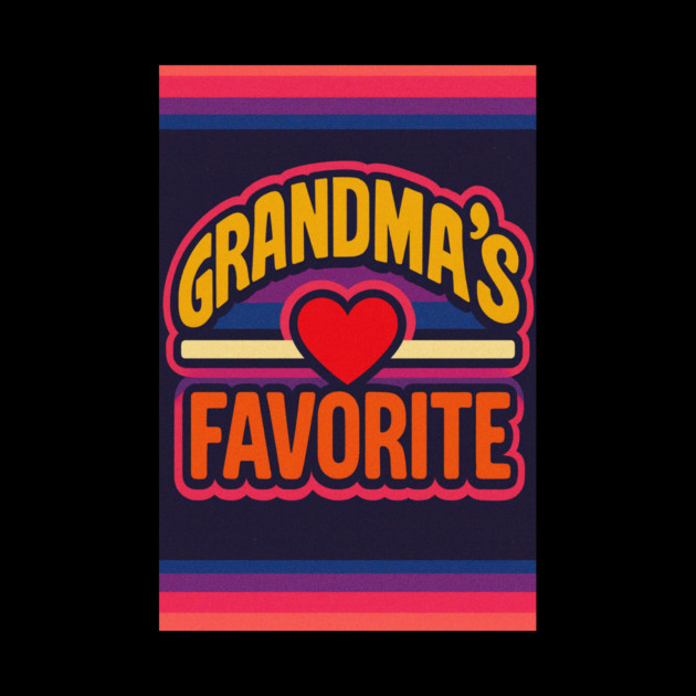 Grandmas Favorite Cute Rainbow Retro Heart Grandchild by logiamerch