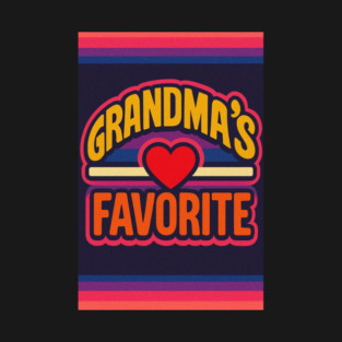 Grandmas Favorite Cute Rainbow Retro Heart Grandchild T-Shirt