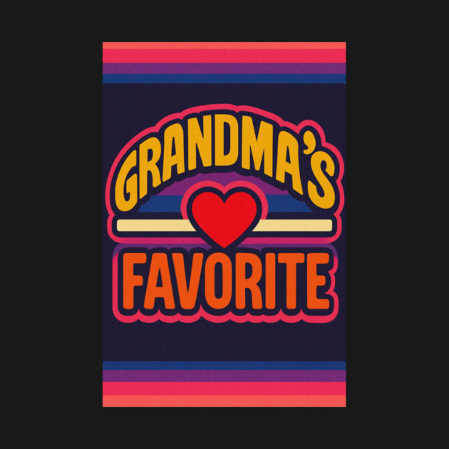 Grandmas Favorite Cute Rainbow Retro Heart Grandchild by logiamerch