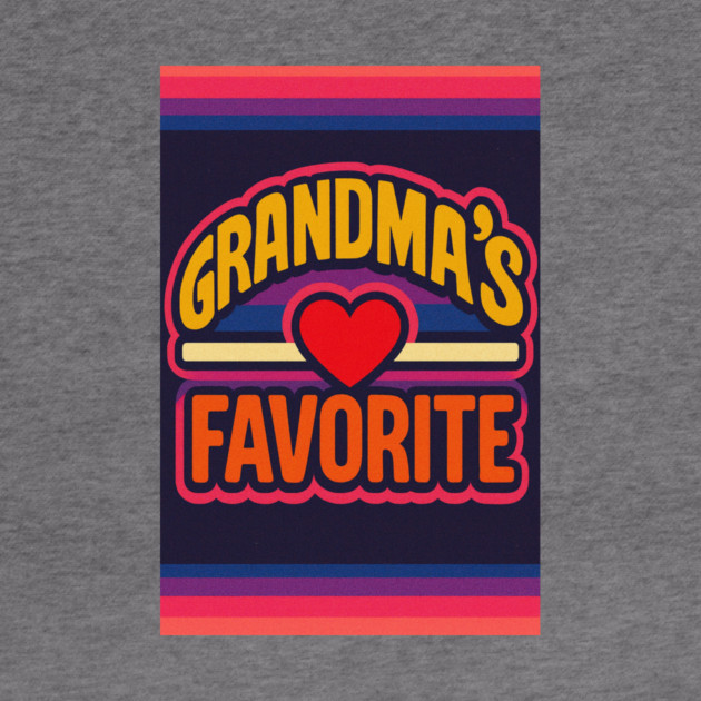 Grandmas Favorite Cute Rainbow Retro Heart Grandchild by logiamerch