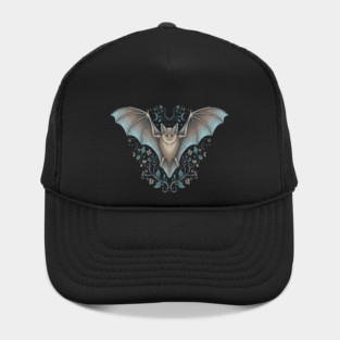 Ornamental Bat Crescent Moon Vintage Night Art Hat