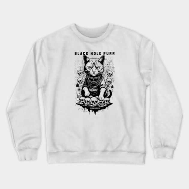 BLACK HOLE PURR Crewneck Sweatshirt by artslaves
