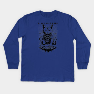 BLACK HOLE PURR Kids Long Sleeve T-Shirt