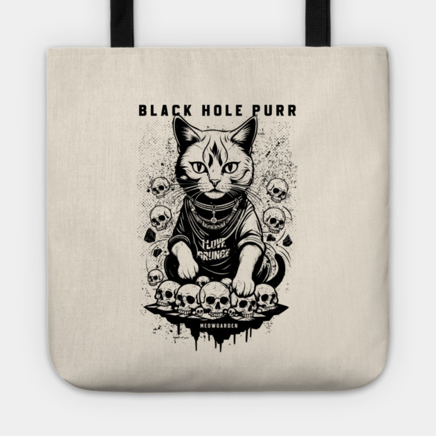 BLACK HOLE PURR Tote by artslaves
