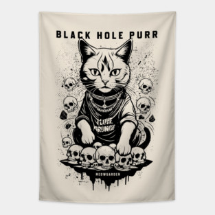 BLACK HOLE PURR Tapestry