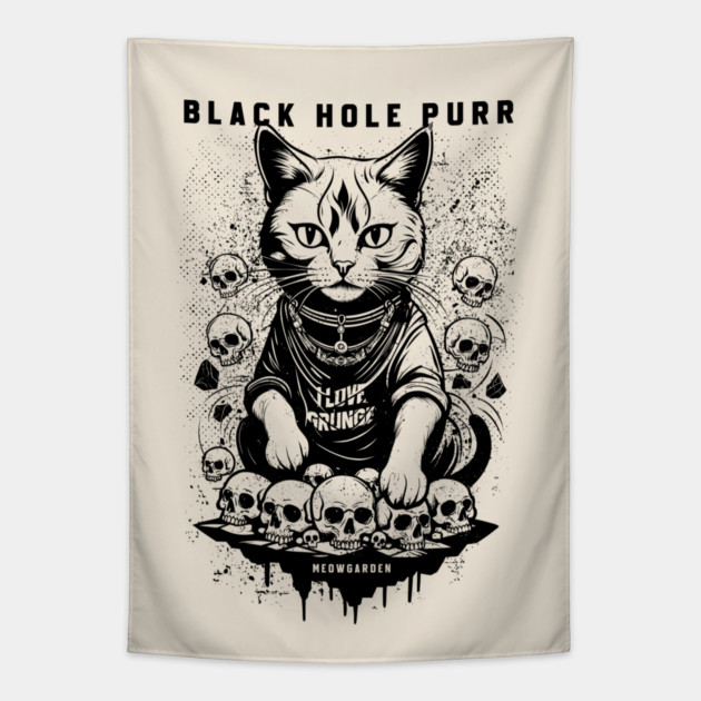 BLACK HOLE PURR Tapestry by artslaves