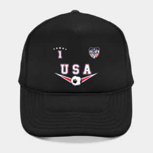 American USA Flag Soccer Jersey Favorite Lucky Number 1 Women Men Hat