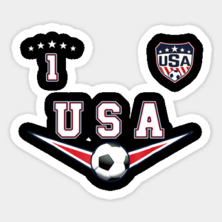 American USA Flag Soccer Jersey Favorite Lucky Number 1 Women Men Sticker