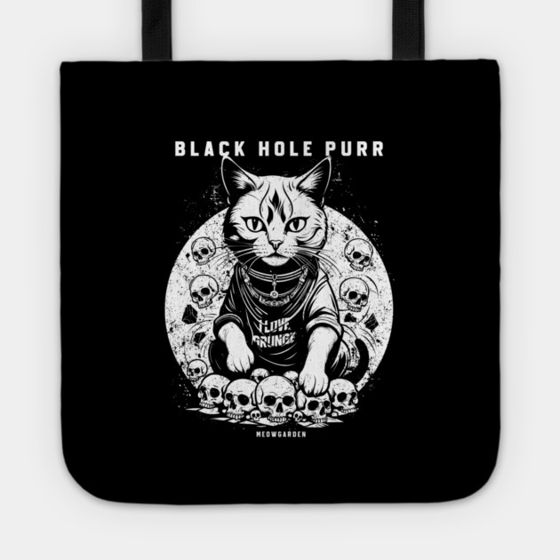 BLACK HOLE PURR Tote by artslaves