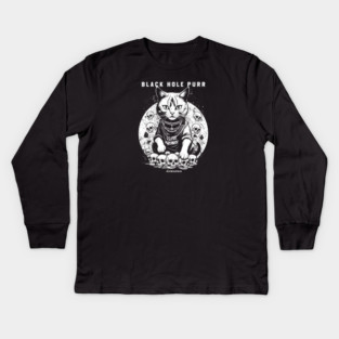 BLACK HOLE PURR Kids Long Sleeve T-Shirt