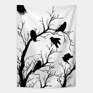 Crows in Tree Tops Tapestry