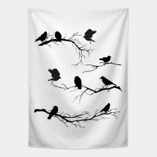 Crows on Branches Tapestry