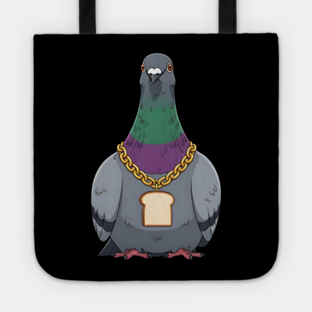 Beak Drop Pigeon Bread Chain Rap Bird Tote by Designed By Marty