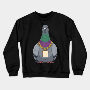 Beak Drop Pigeon Bread Chain Rap Bird Crewneck Sweatshirt