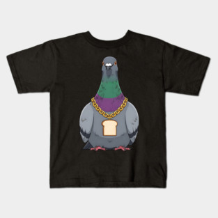 Beak Drop Pigeon Bread Chain Rap Bird Kids T-Shirt