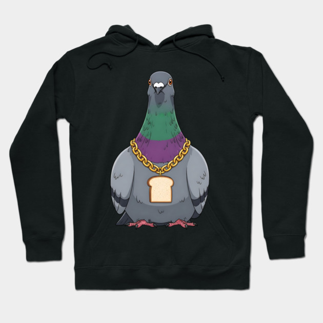Beak Drop Pigeon Bread Chain Rap Bird Hoodie by Designed By Marty