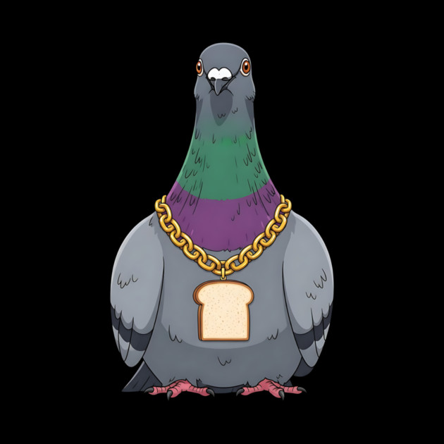 Beak Drop Pigeon Bread Chain Rap Bird by Designed By Marty