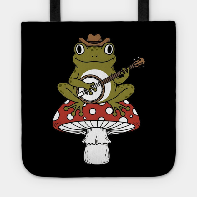 Honky Tonk Toadstool Banjo Frog Tote by Designed By Marty