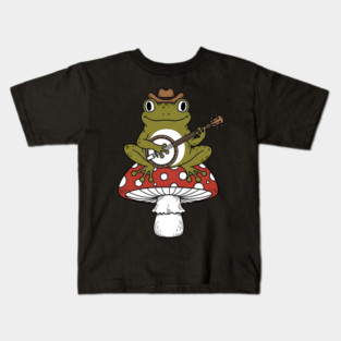 Honky Tonk Toadstool Banjo Frog Kids T-Shirt
