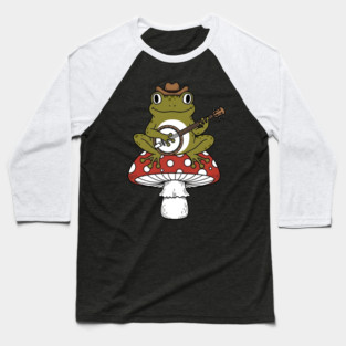 Honky Tonk Toadstool Banjo Frog Baseball T-Shirt