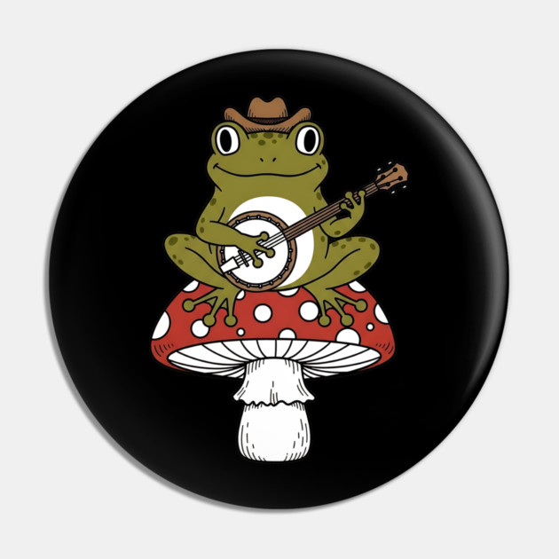 Honky Tonk Toadstool Banjo Frog Pin by Designed By Marty