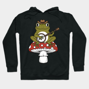 Honky Tonk Toadstool Banjo Frog Hoodie