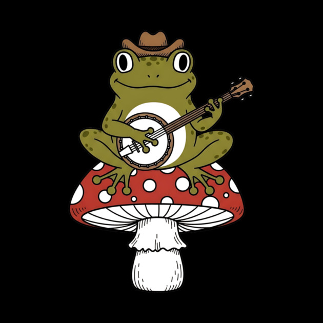 Honky Tonk Toadstool Banjo Frog by Designed By Marty