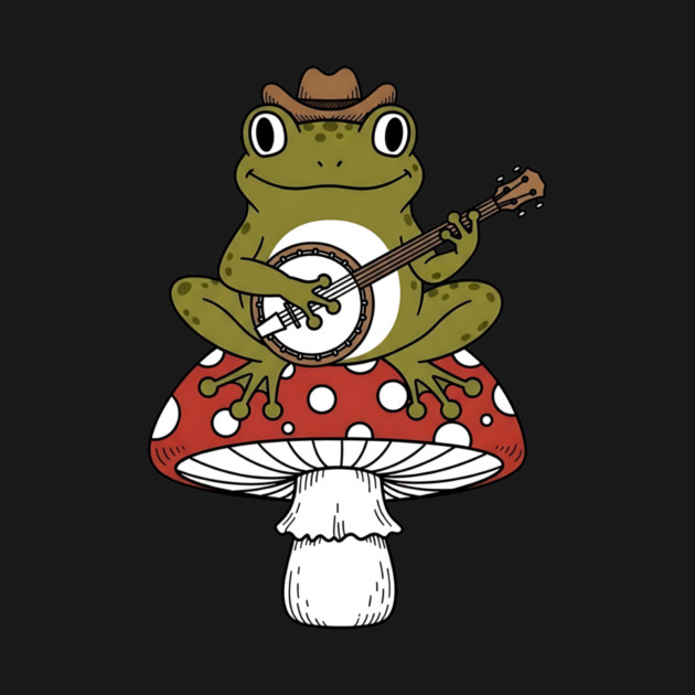 Honky Tonk Toadstool Banjo Frog by Designed By Marty