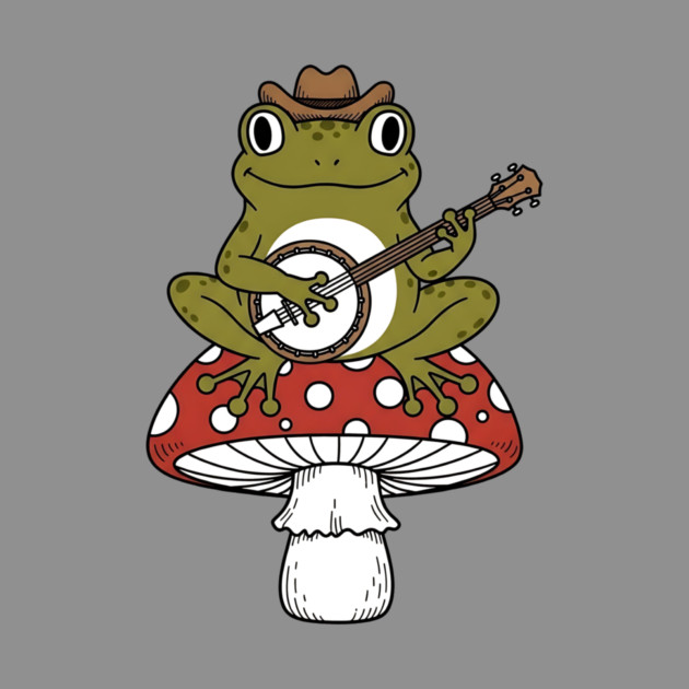 Honky Tonk Toadstool Banjo Frog by Designed By Marty