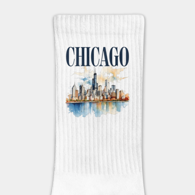 Windy City Watercolor Skyline CHICAGO by Designed By Marty