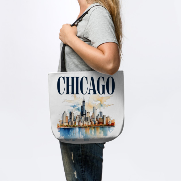 Windy City Watercolor Skyline CHICAGO by Designed By Marty