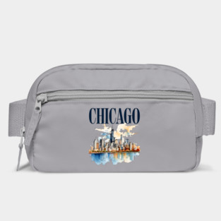 Windy City Watercolor Skyline CHICAGO Bag