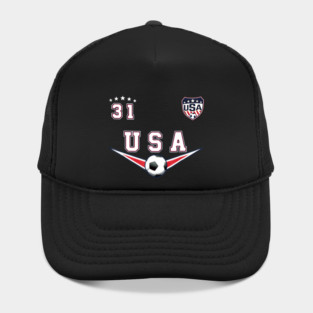 American USA Flag Soccer Jersey Favorite Lucky Number 31 Women Men Hat