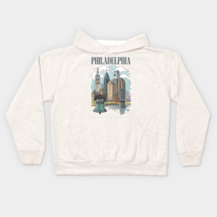 Liberty Bell & Skyline PHILADELPHIA Kids Hoodie