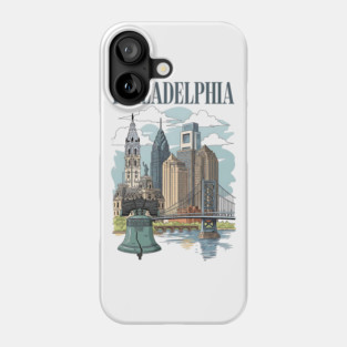 Liberty Bell & Skyline PHILADELPHIA Phone Case