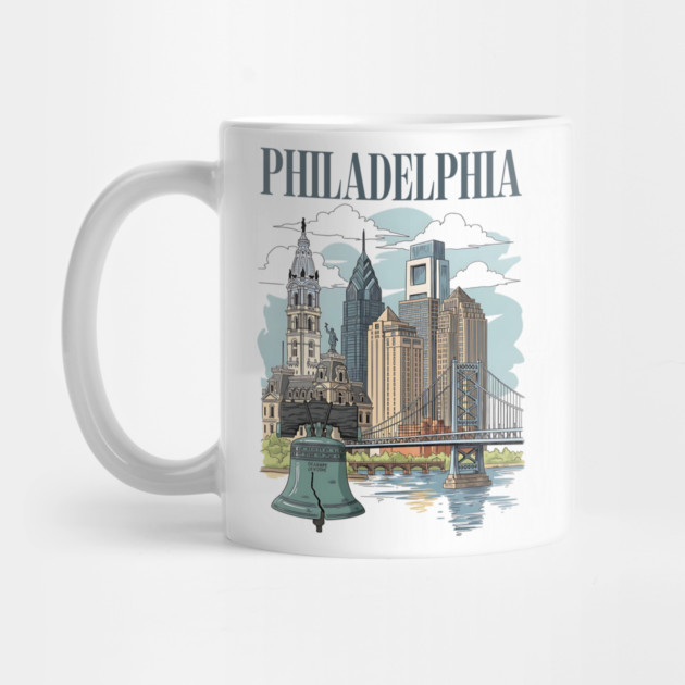 Liberty Bell & Skyline PHILADELPHIA by Designed By Marty