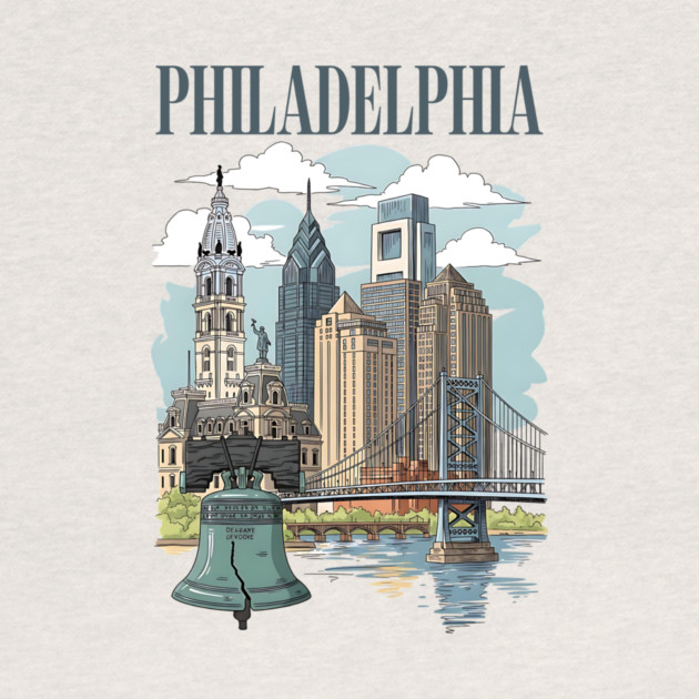 Liberty Bell & Skyline PHILADELPHIA by Designed By Marty