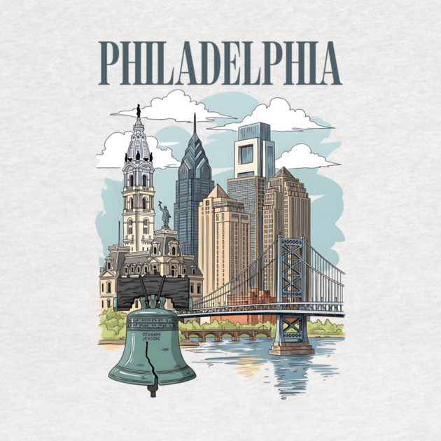 Liberty Bell & Skyline PHILADELPHIA by Designed By Marty
