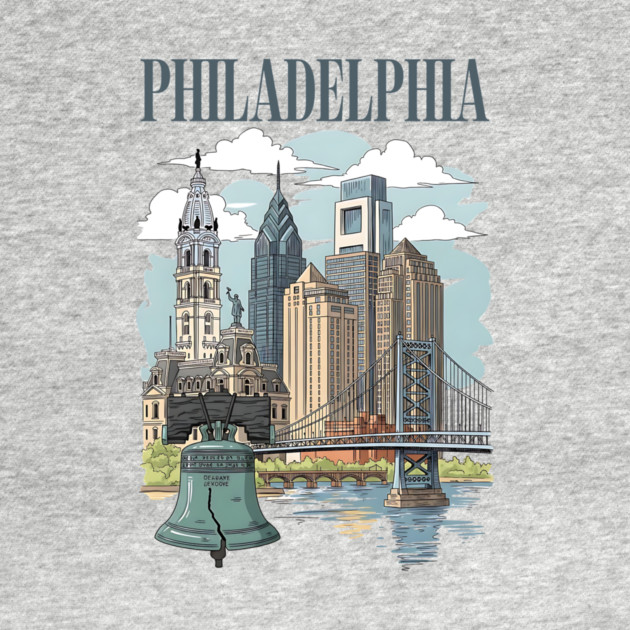 Liberty Bell & Skyline PHILADELPHIA by Designed By Marty