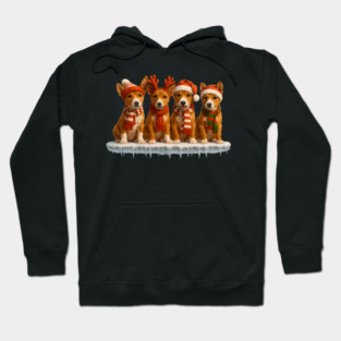Basenji Dog Lover Illustration – Festive Holiday Design for Gifts Hoodie