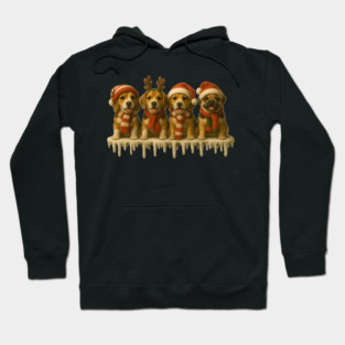 Beagle Dog Lover Illustration – Festive Holiday Design for Gifts Hoodie