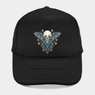 Nocturnal Celestial Bat with Vintage Florals Hat